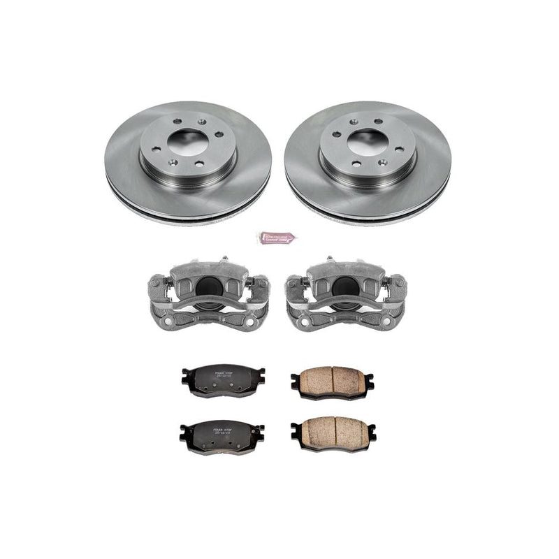 Brake Disc And Caliper Kit Set Of 2 Autospecialty By - Powerstop 2007 Accent 4 Cyl 1.6L