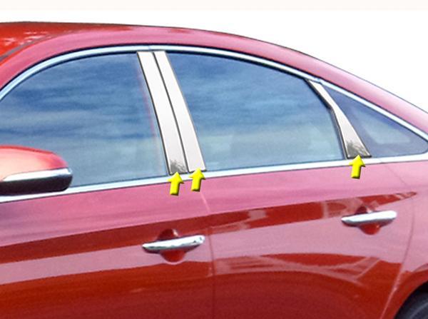 Pillar Post Trim Kit 6 Piece - Quality Auto Accessories 2015-17 Hyundai Sonata