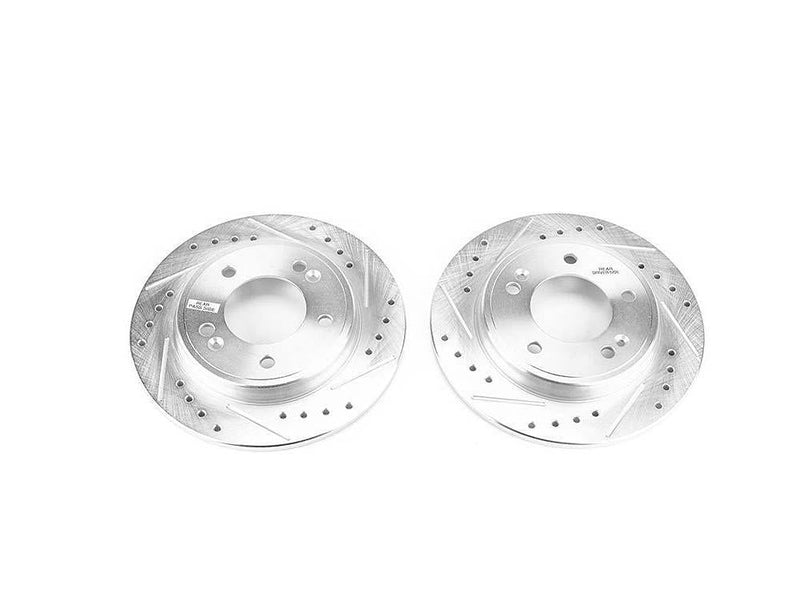 Rotors Rear Pair Drilled Slotted Evolution - Power Stop 2017-19 Hyundai Ioniq