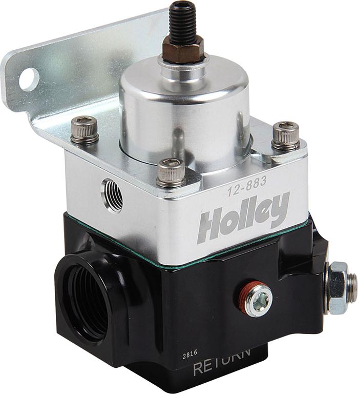 Fuel Pressure Regulator Single Anodized Black Clear Aluminum Double Adjustable Carbureted Series - Holley Universal