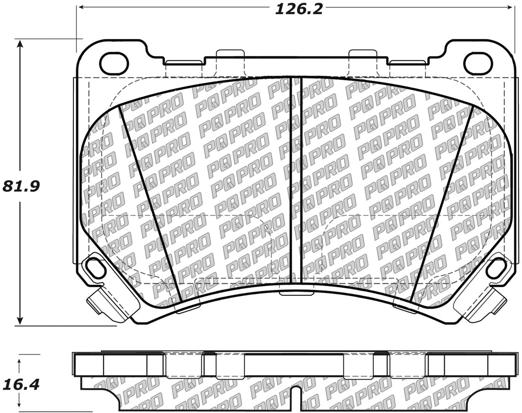 Brake Pad Set Set Of 2 Mu Friction-coating Pq Pro Series - Centric Parts 2009-2011 Genesis 8 Cyl 4.6L