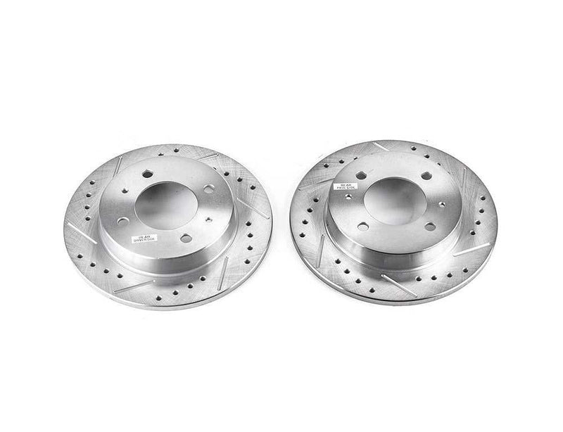 Rotors Rear Pair Drilled Slotted Evolution JBR774XPR - Power Stop 1997-06 Hyundai Elantra