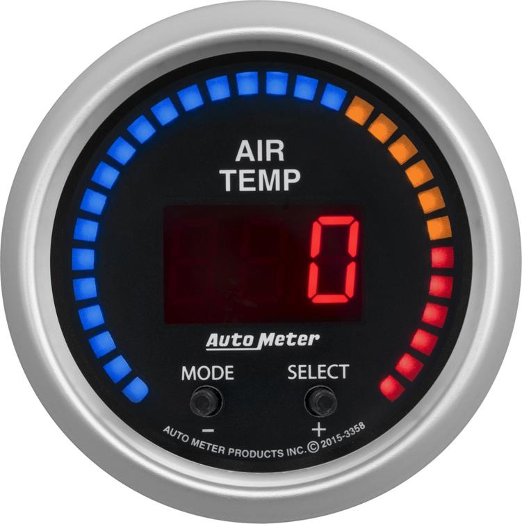 Air Temperature Gauge Single Black Digital Sport-comp Series - Autometer Universal