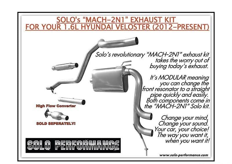 Catback Exhaust System Mach-2N1 - Solo Performance 2012-15 Hyundai Veloster