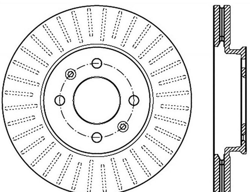 Brake Rotor Front Right Cross Drilled - StopTech 2012-17 Hyundai Accent