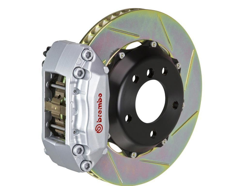 Big Brake Kit Front 328x28 4 Piston 2 Piece Silver Brembo Slotted GT - Brembo Brakes 2003-08 Hyundai Tiburon