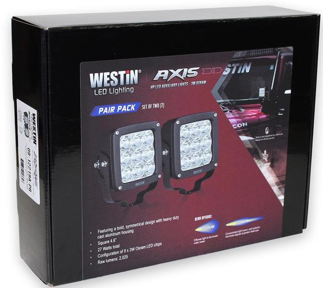 Led Offroad Light 2025lm 27w 4.6 X 4.6in Set Of 2 Black Axis Hp Series - Westin Universal