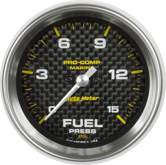 Fuel Pressure Gauge Single Marine Series - Autometer Universal