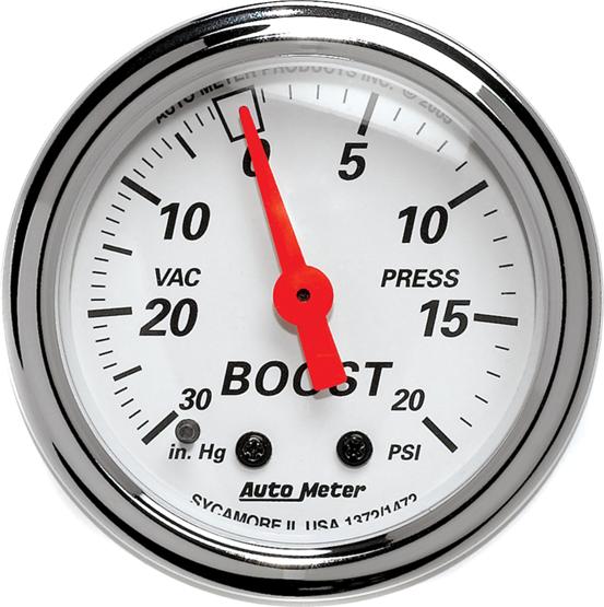 Boost Gauge Single White Arctic White Series - Autometer Universal