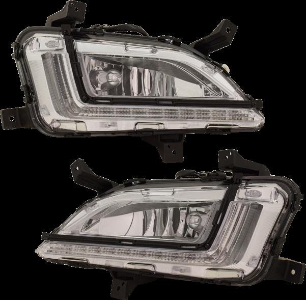Fog Light Set Of 2 Clear W/ Bulb(s) - Replacement 2019-2021 Tucson