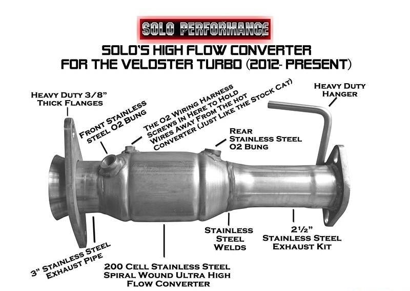 High Flow Converter C24935SL - Solo Performance 2012-15 Hyundai Veloster