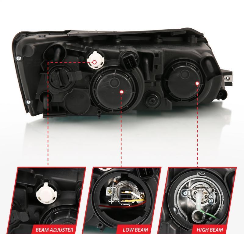 Projector Headlight Set - ANZO USA 2006-09 Hyundai Sonata