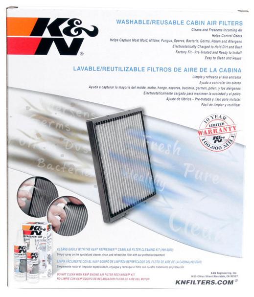Cabin Air Filter Single - K&N 2012-2015 Accent 4 Cyl 1.6L