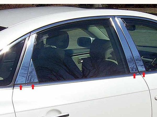 Pillar Post Trim 8 Piece Stainless - Quality Auto Accessories 2006-11 Hyundai Azera