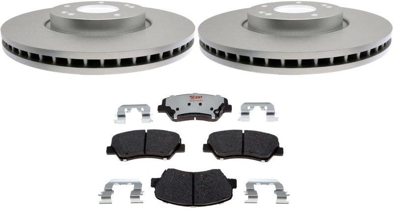 Brake Disc And Pad Kit Set Of 2 Plain Surface Element3 Eht Series - Raybestos 2014-2015 Veloster 4 Cyl 1.6L