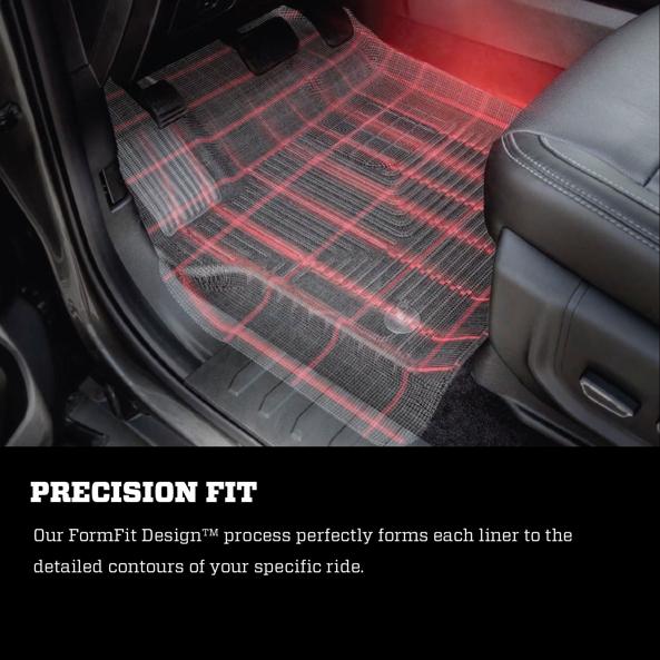 Floor Mats 1st 3 Pieces Black Rubberized&thermoplastic Weatherbeater Series - Husky Liners 2011-2013 Elantra 4 Cyl 1.8L