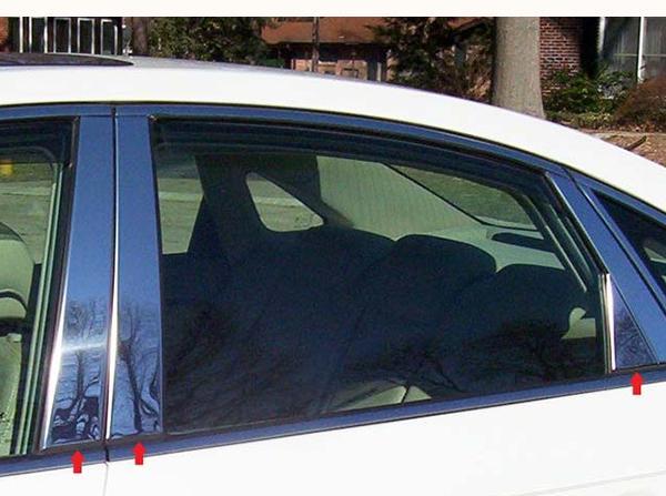 Pillar Post Trim 6 Piece Stainless - Quality Auto Accessories 2006-11 Hyundai Azera