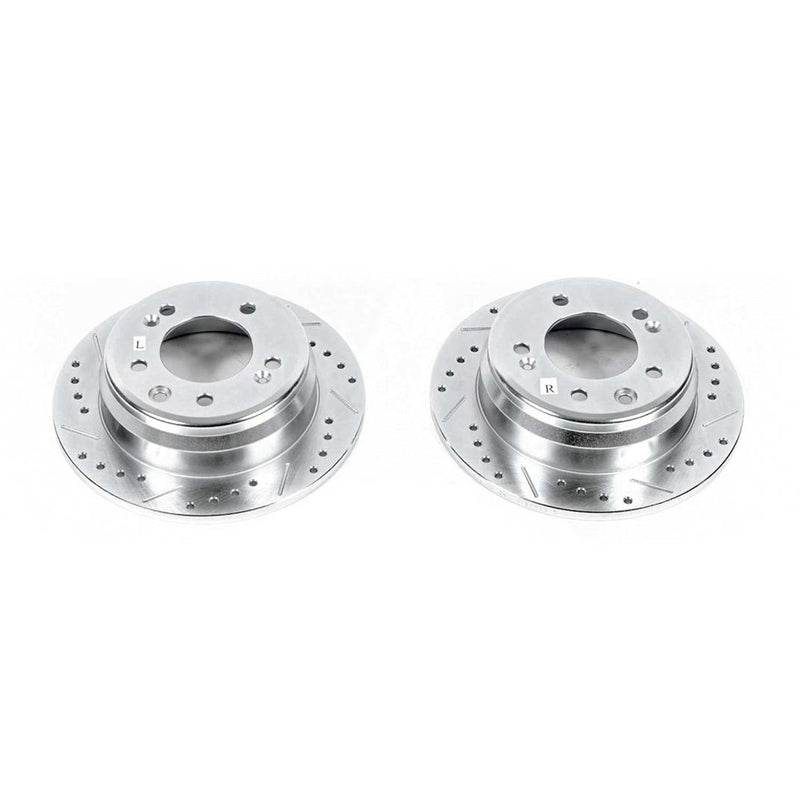Brake Disc Left Set Of 2 Cross-drilled And Slotted Evolution Drilled & Slotted Series - Powerstop 2009 Elantra 4 Cyl 2.0L