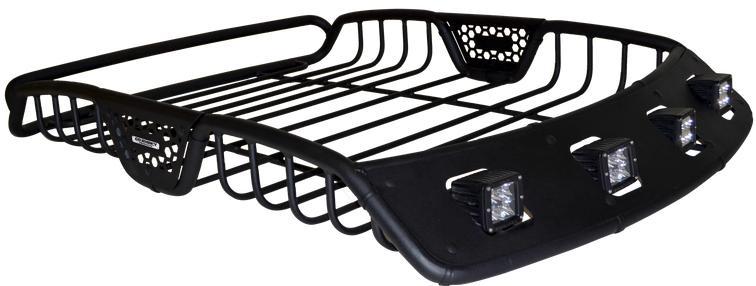 Cargo Basket Kit Powdercoated Textured Black Steel Sr40 Series - Go Rhino Universal
