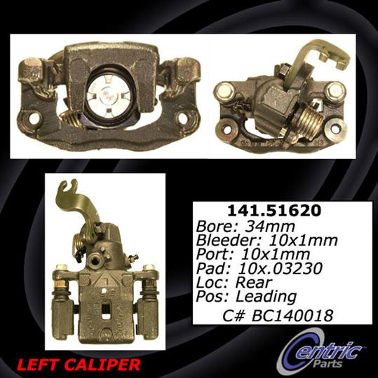 Brake Caliper Left Single Semi-loaded Series - Centric Parts 2005-2006 Elantra 4 Cyl 2.0L