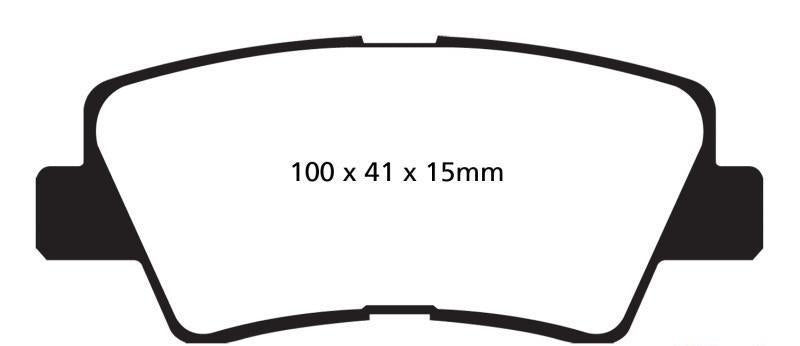 Disc Brake Pad Set Rear Yellowstuff FMSI D1313 - EBC Brakes 2009-10 Hyundai Sonata 4Cyl 2.4L and more