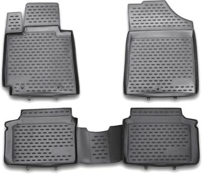 Floor Mats 1st 4 Pieces Black Rubberized Polymer Profile Series - Westin 2012-2017 Veloster