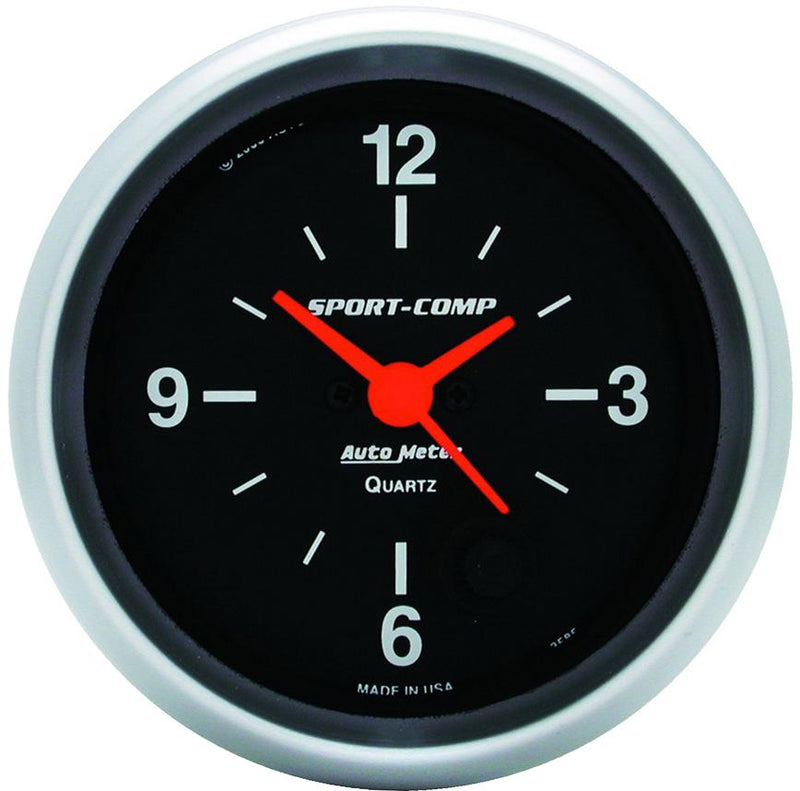 Clock Single Black Sport-comp Series - Autometer Universal
