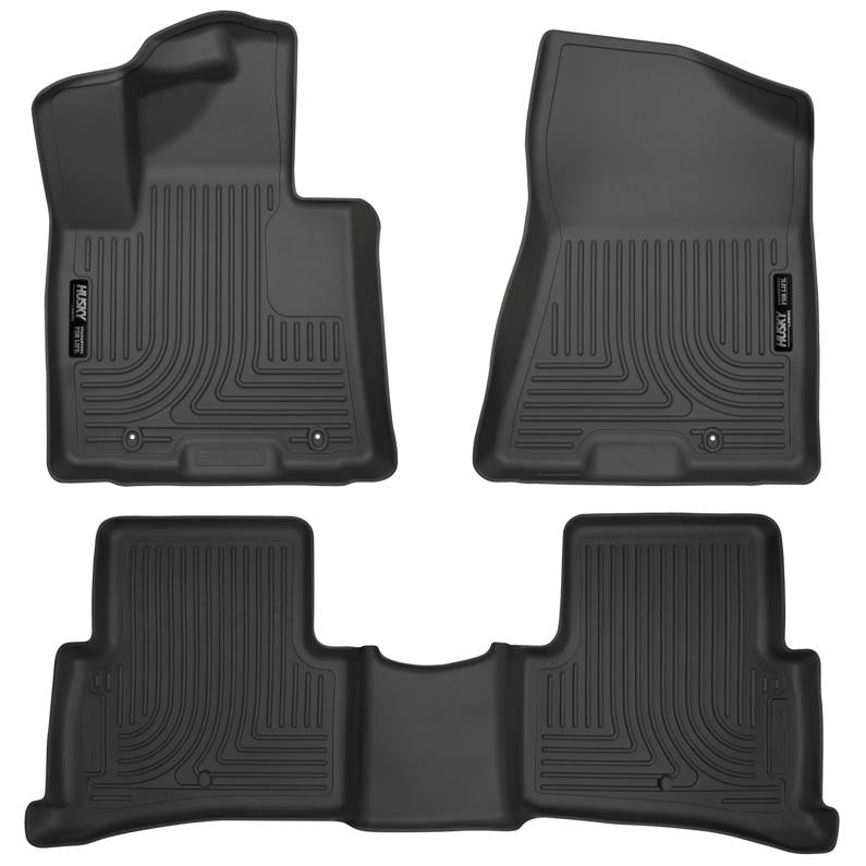 Floor Mats 1st 3 Pieces Black Rubberized&thermoplastic Weatherbeater Series - Husky Liners 2019-2021 Tucson