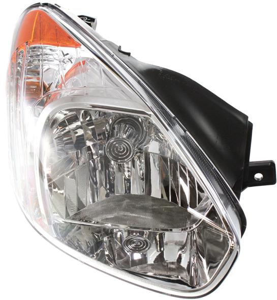 Headlight Right Single Clear W/ Bulb(s) - Replacement 2006 Accent