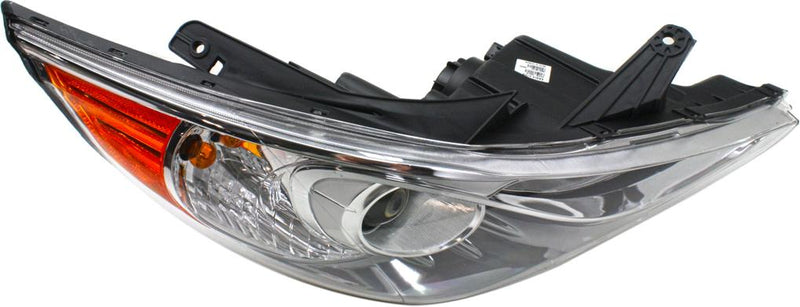 Headlight Right Single Clear ; Chrome W/ Bulb(s) - Replacement 2011-2012 Sonata