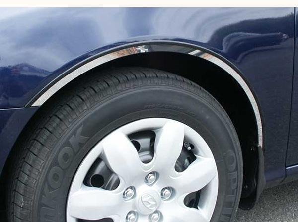 Wheel Well Fender Trim Kit 4 Piece Stainless Steel WQ27340 - Quality Auto Accessories 2007-10 Hyundai Elantra