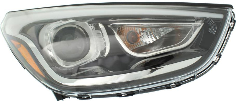 Headlight Right Single Clear W/ Bulb(s) Capa Certified - Replacement 2014-2015 Tucson