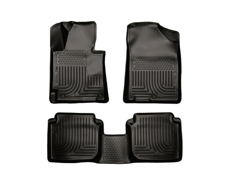 Floor Liners Front & 2nd Row Black Footwell Coverage 98891 - Husky Liners 2011-13 Hyundai Elantra