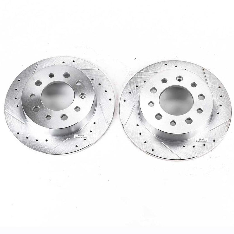 Brake Disc Left Set Of 2 Cross-drilled And Slotted Evolution Drilled & Slotted Series - Powerstop 2003-2008 Tiburon