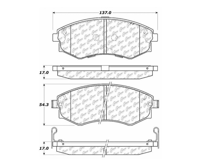 Pads Front Semi Met PosiQuiet 104.07000 - StopTech 1992-05 Hyundai Elantra