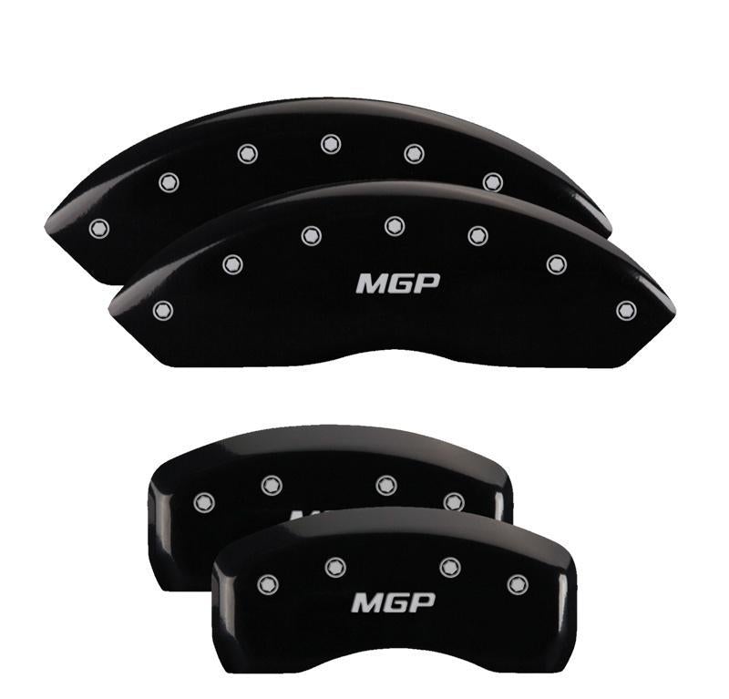 Caliper Covers Set Of 4 Black Finish Silver - MGP Caliper Covers 2012 Hyundai Genesis Sedan