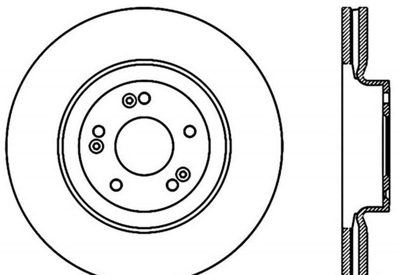 Brake Rotor Front Left Cross Drilled - StopTech 2009-14 Hyundai Genesis Sedan