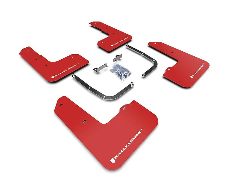 Mud Flap Red w/ Logo White MF57-UR-RD/WH - Rally Armor 2019-21 Hyundai Veloster