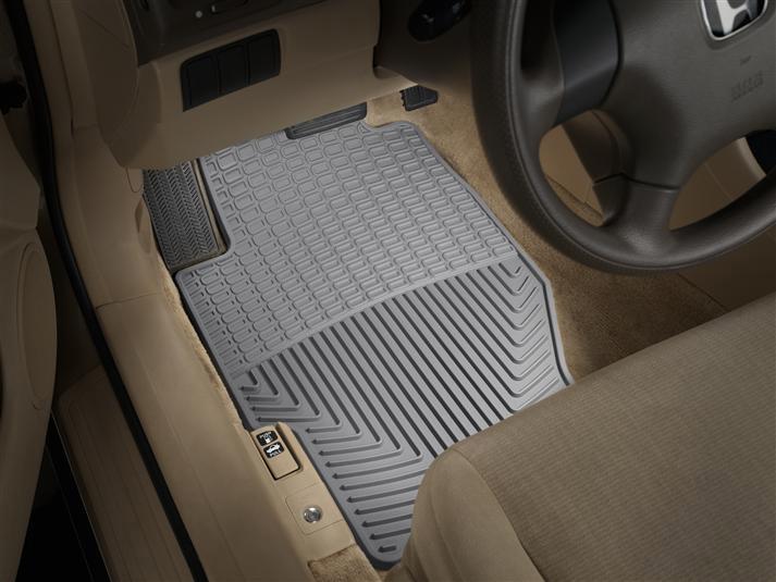 Floor Mats 1st 2 Pieces Gray Rubber All-weather Series - Weathertech 2010-2011 Accent