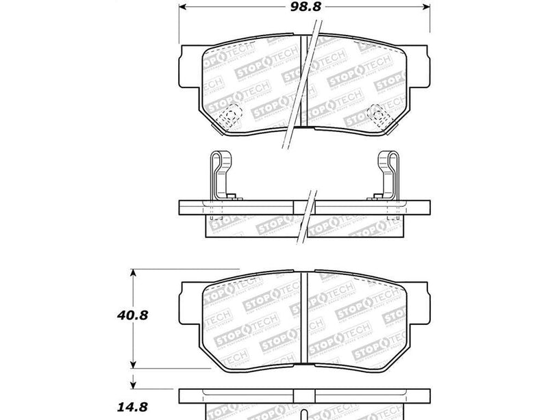 Brake Pad w/ Shim Hardware Rear - StopTech 2009-15 Hyundai Sonata  and more