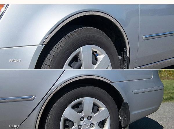 Wheel Well Fender Trim Kit 4 Wheels 4 Piece Stainless Steel - Quality Auto Accessories 2006-10 Hyundai Sonata