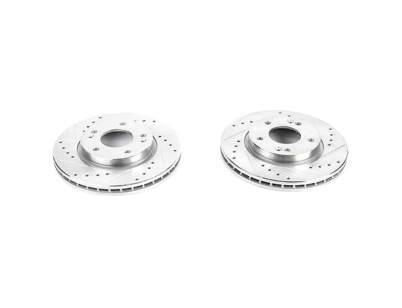 Rotors Front Pair Drilled Slotted Evolution JBR1325XPR - Power Stop 2007-10 Hyundai Elantra