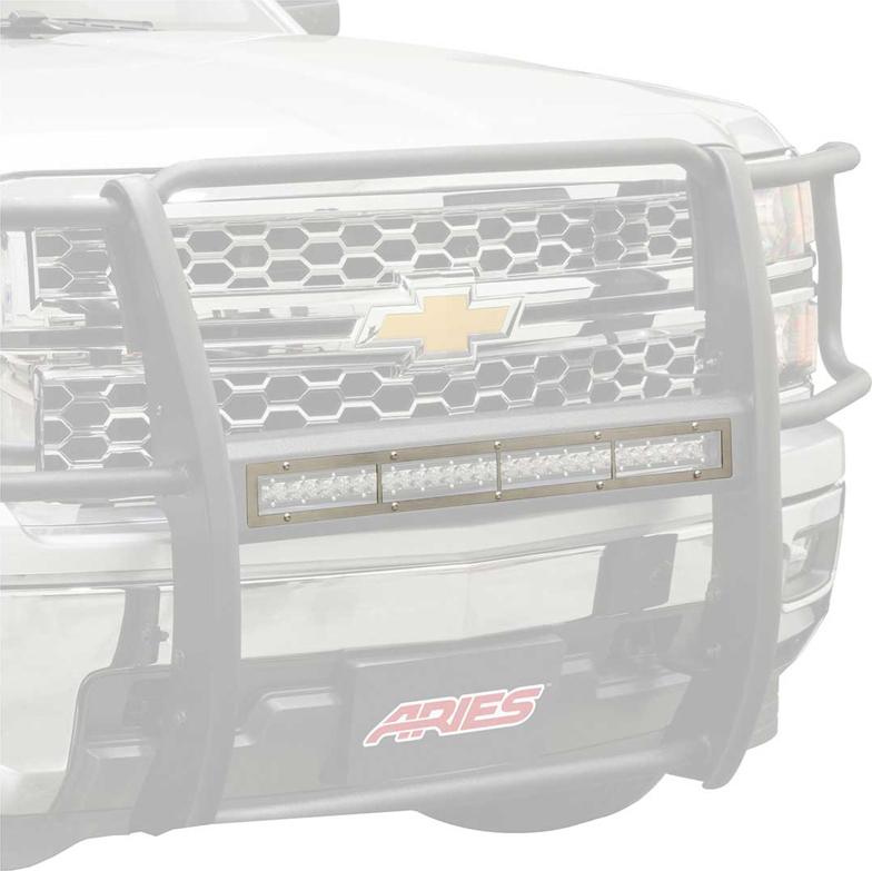 Led Light Bar Cover Single Powdercoated Textured Black Steel Pro Series - Aries Universal