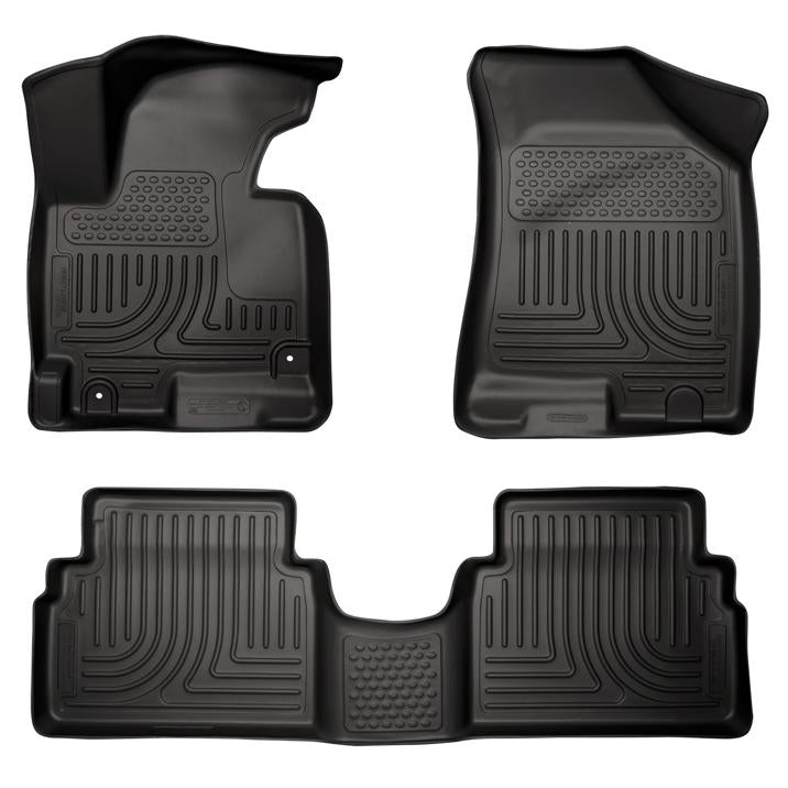 Floor Mats 1st 3 Pieces Black Rubberized&thermoplastic Weatherbeater Series - Husky Liners 2014-2015 Tucson