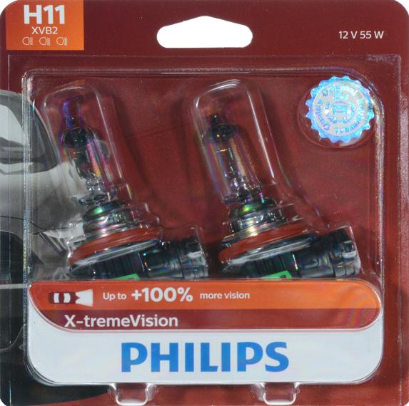 Headlight Bulb 12v 55w Set Of 2 X-tremevision Series H11 - Philips Universal