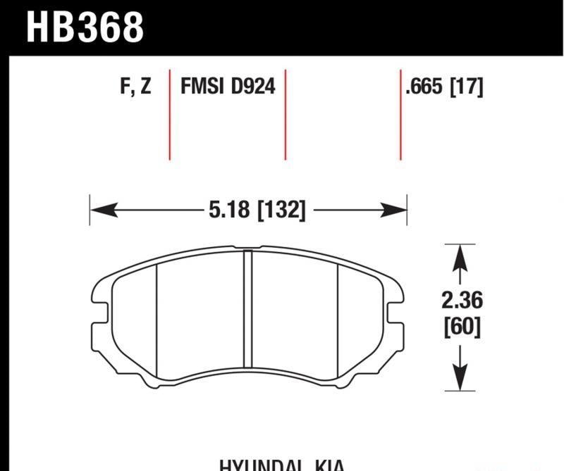 Disc Brake Pad Front - Hawk Performance 2005-06 Hyundai Tucson  and more