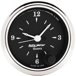 Clock Single Black Old Tyme Black Series - Autometer Universal