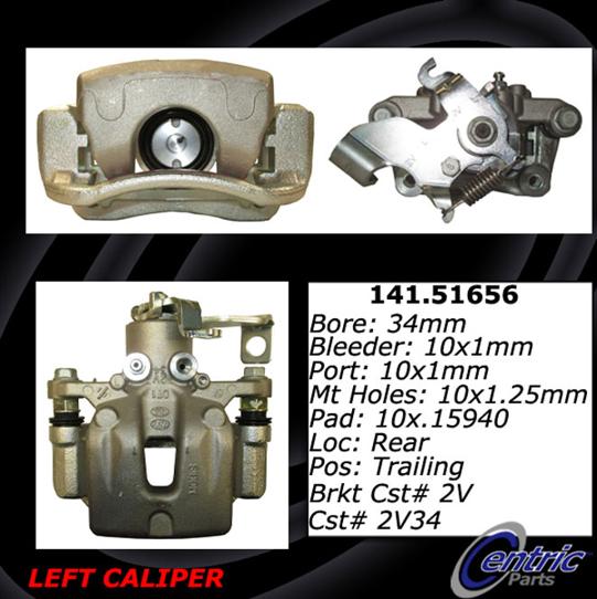 Brake Caliper Left Single Semi-loaded Series - Centric Parts 2012-2017 Veloster