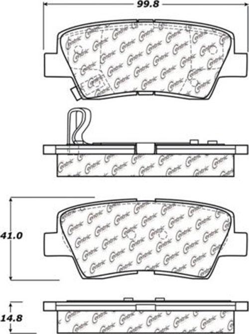 Brake Pad Set Set Of 2 Ceramic C-tek Series - Centric Parts 2010 Elantra 4 Cyl 2.0L