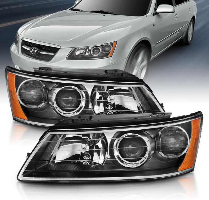Projector Headlight Set - ANZO USA 2006-09 Hyundai Sonata